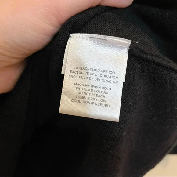 Sag Harbor Women's Size S Sweater Long Sleeves Pullover Cardigan Sequins Black - Picture 6 of 10